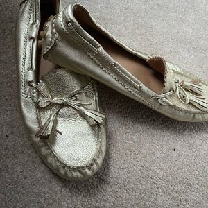 Coach Metallic Gold Nadia Moccasins with Tassels